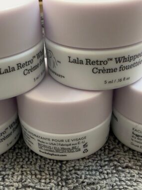5 - New ! 5 ml Drunk Elephant Lala Retro Whipped Cream - Lavender Top, White Jar